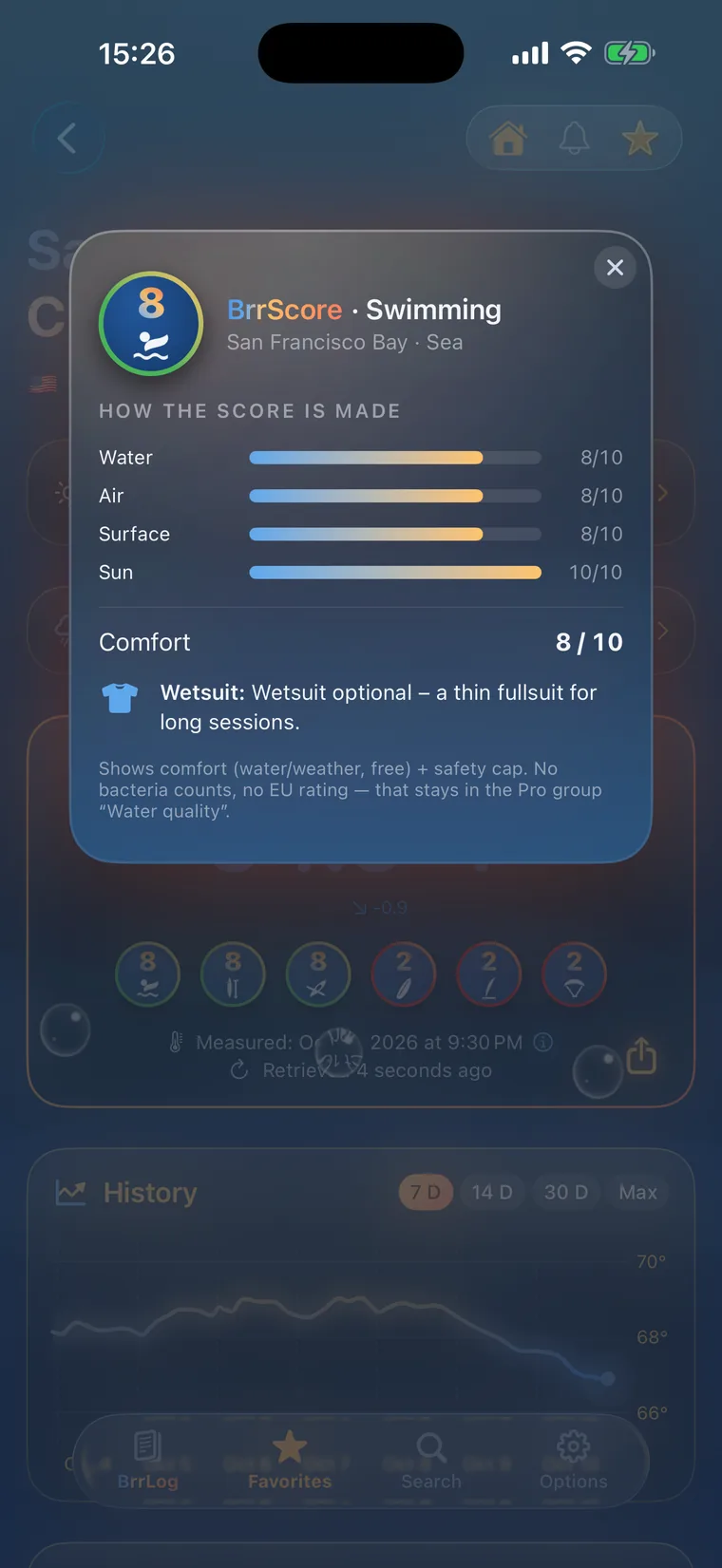 Screenshot of the BrrChecker app