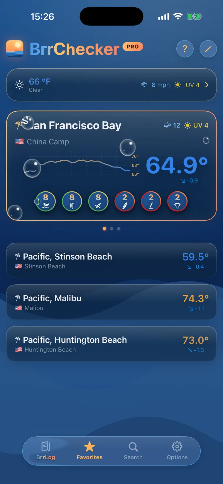 Screenshot of the BrrChecker app