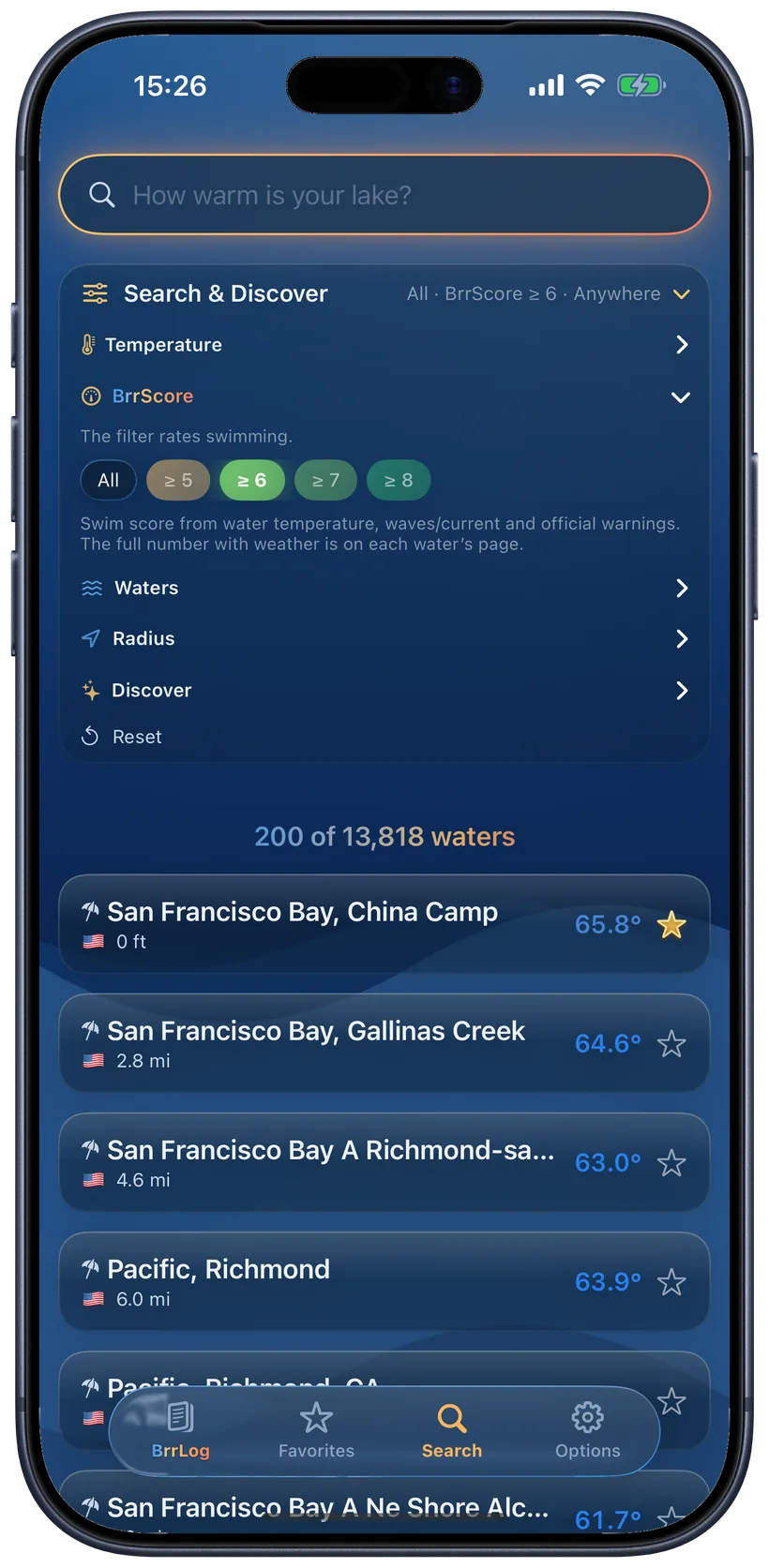 Search with BrrScore filter