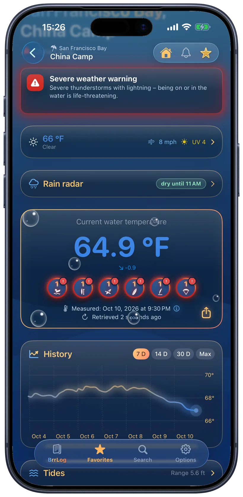 Detail page with an official warning