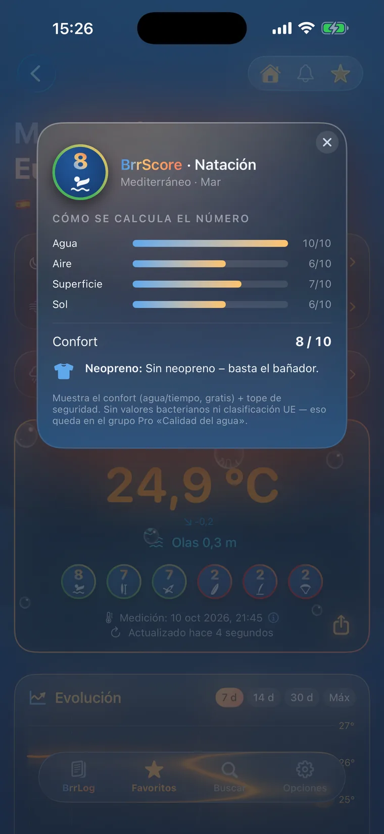 Captura de pantalla de la app BrrChecker