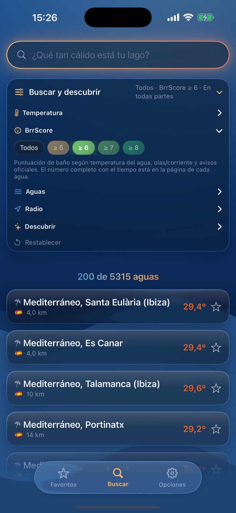 Filtro de búsqueda BrrScore de BrrChecker