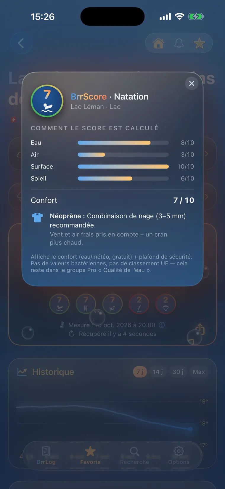 Capture d'écran de l'app BrrChecker