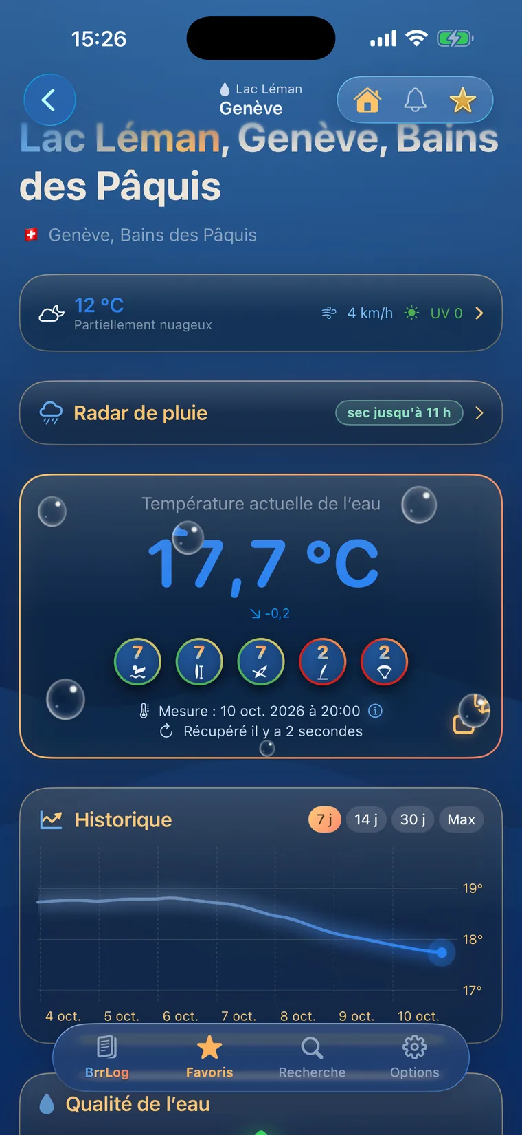 Capture d'écran de l'app BrrChecker