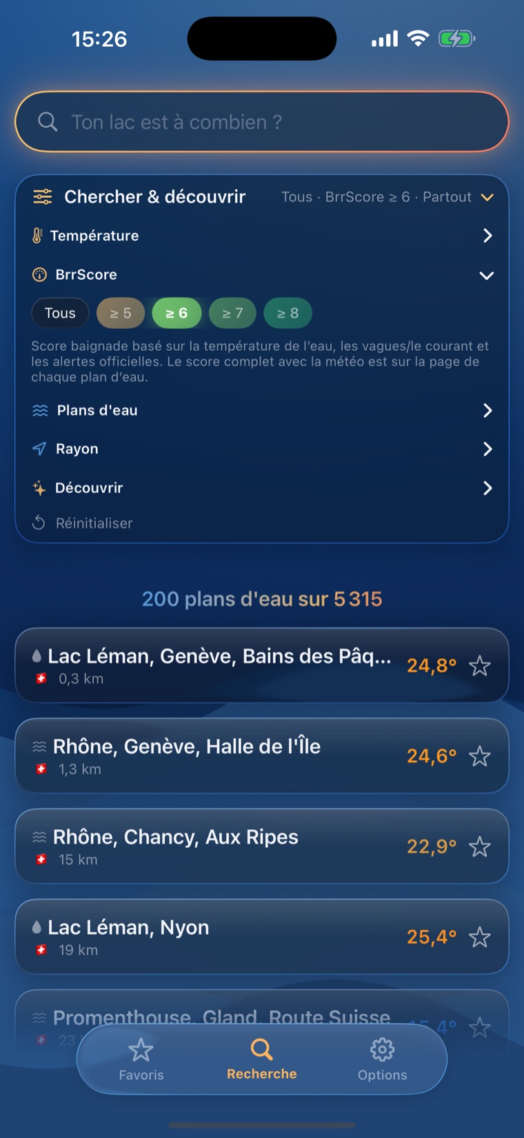 BrrChecker filtre de recherche BrrScore