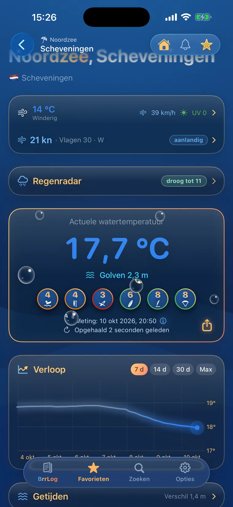 Schermafbeelding van de BrrChecker-app