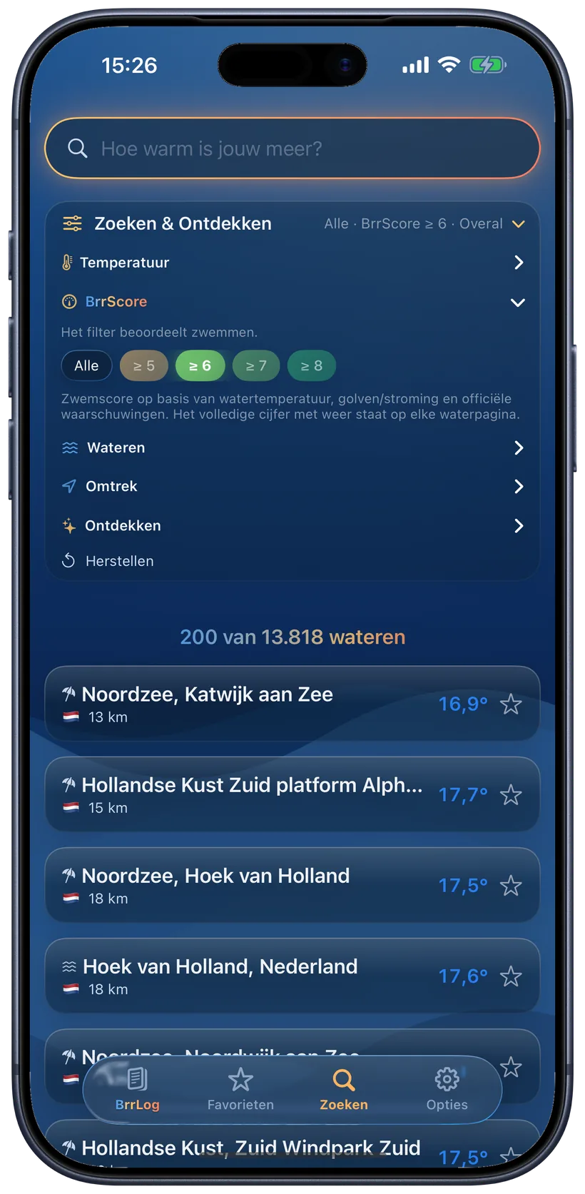 Zoeken met BrrScore-filter