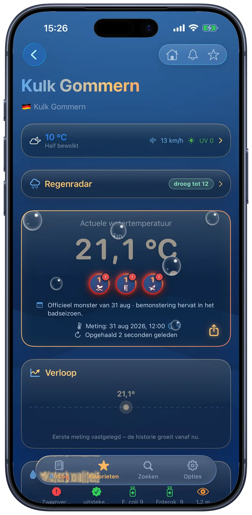 Detailpagina met een officiële waarschuwing