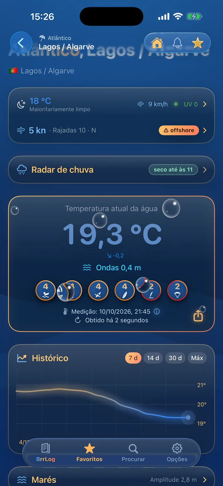 Captura de ecrã da app BrrChecker