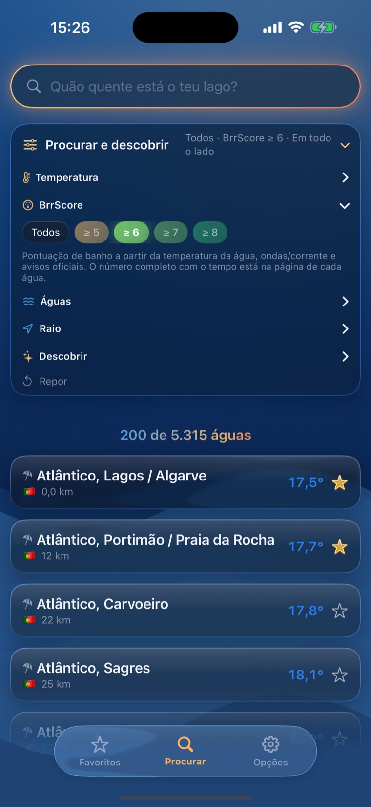 BrrChecker filtro de pesquisa BrrScore